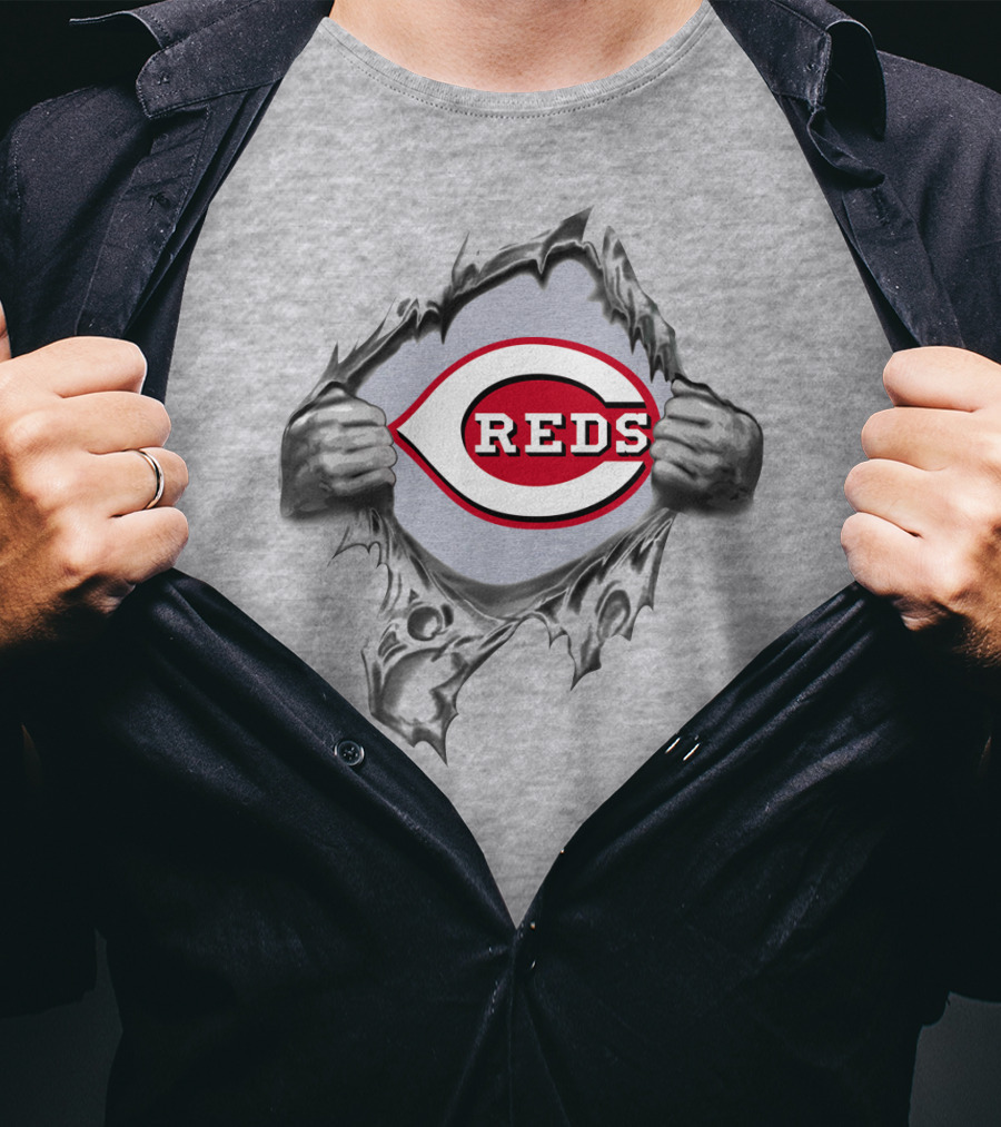 Cincinnati Reds Logo Breaking Through T-Shirt