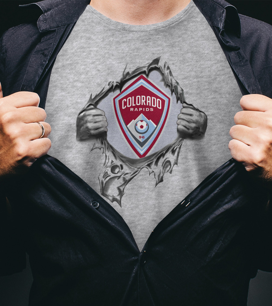 Colorado Rapids Badge With Strength Hands Gemel Symbol 96 Soccer T-Shirt