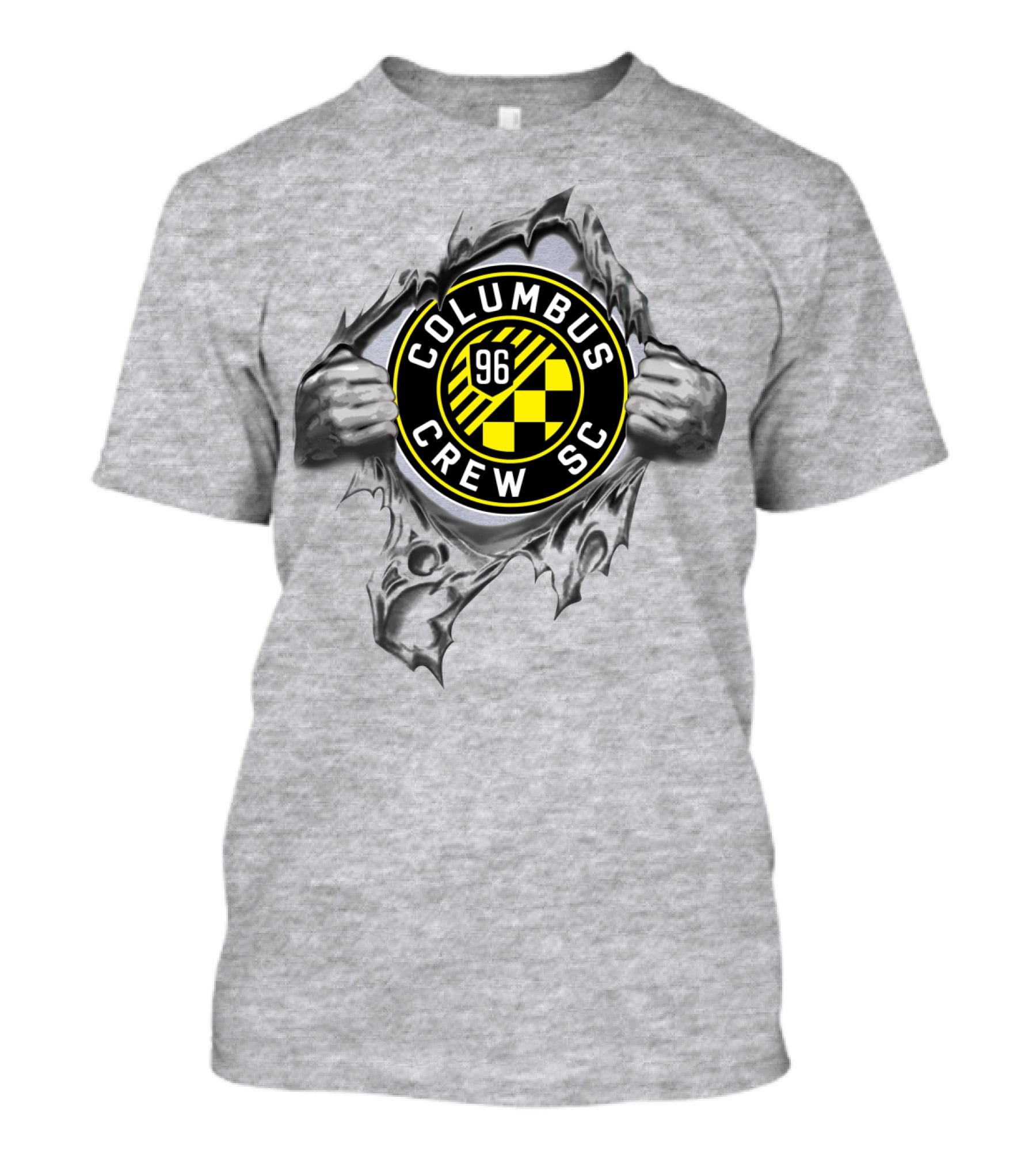 Columbus Crew Sc 96 Soccer Logo Through Metal Rip T-Shirt