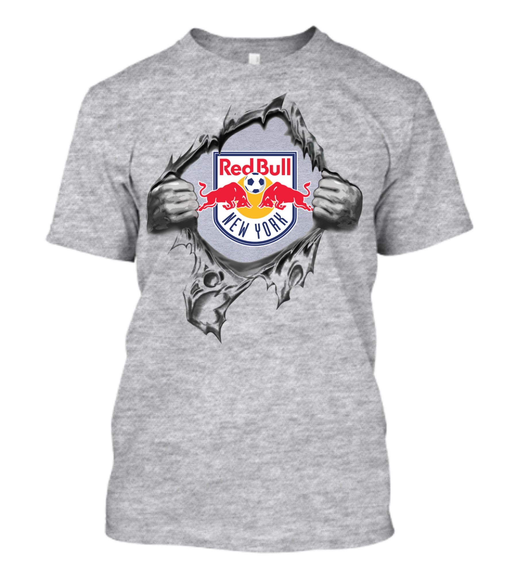 New York Red Bulls Logo With Ripped Effect T-Shirt