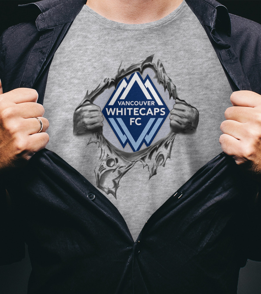 Vancouver Whitecaps Fc Logo Revealed By Ripped Metal Hands T-Shirt
