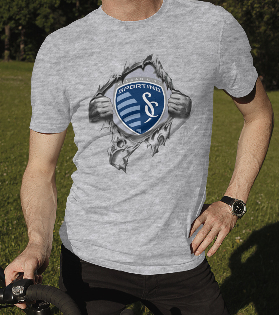 Sporting Kansas City Soccer Badge Rip T-Shirt