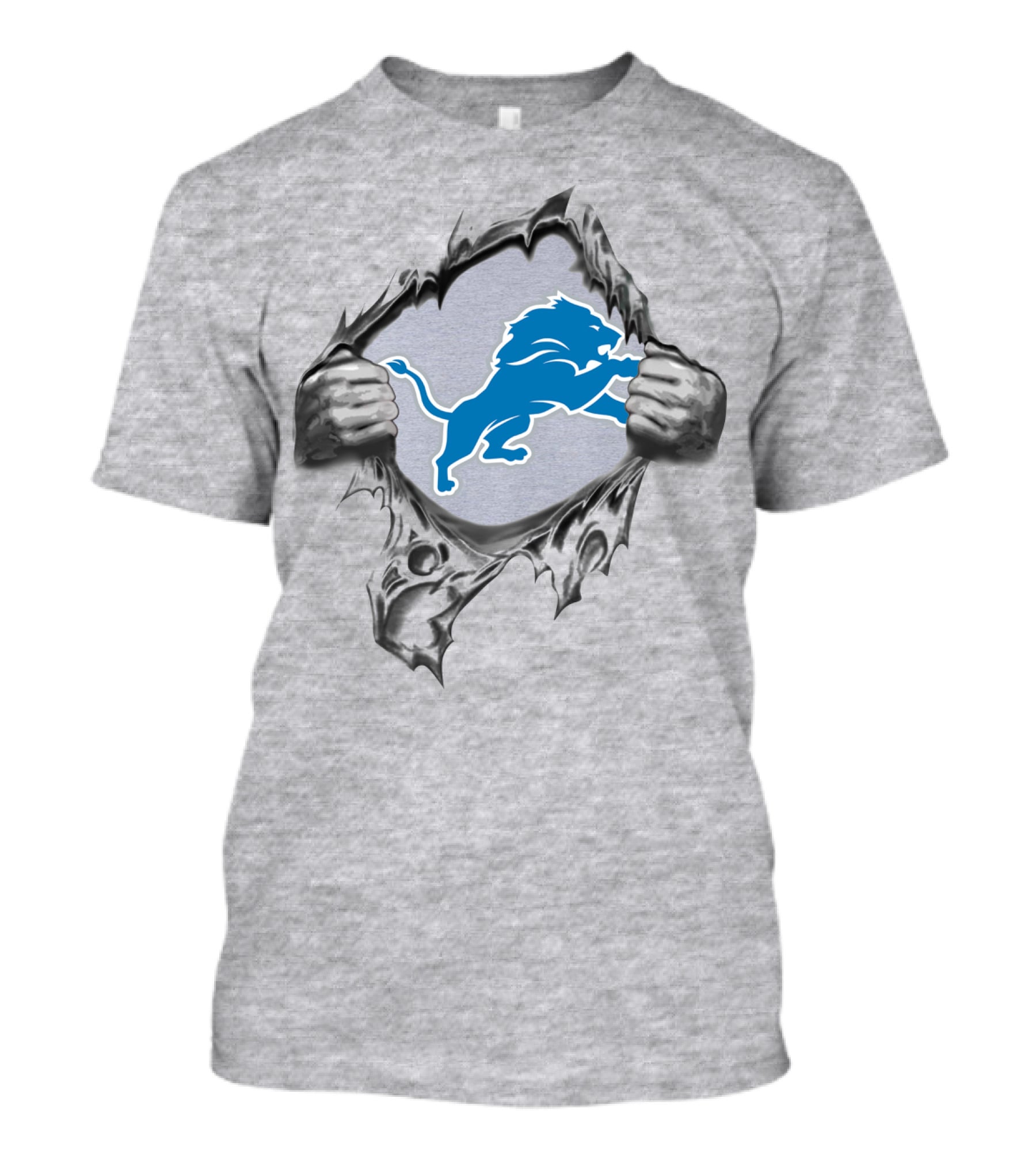 Detroit Lions Logo Ripped Reveal T-Shirt