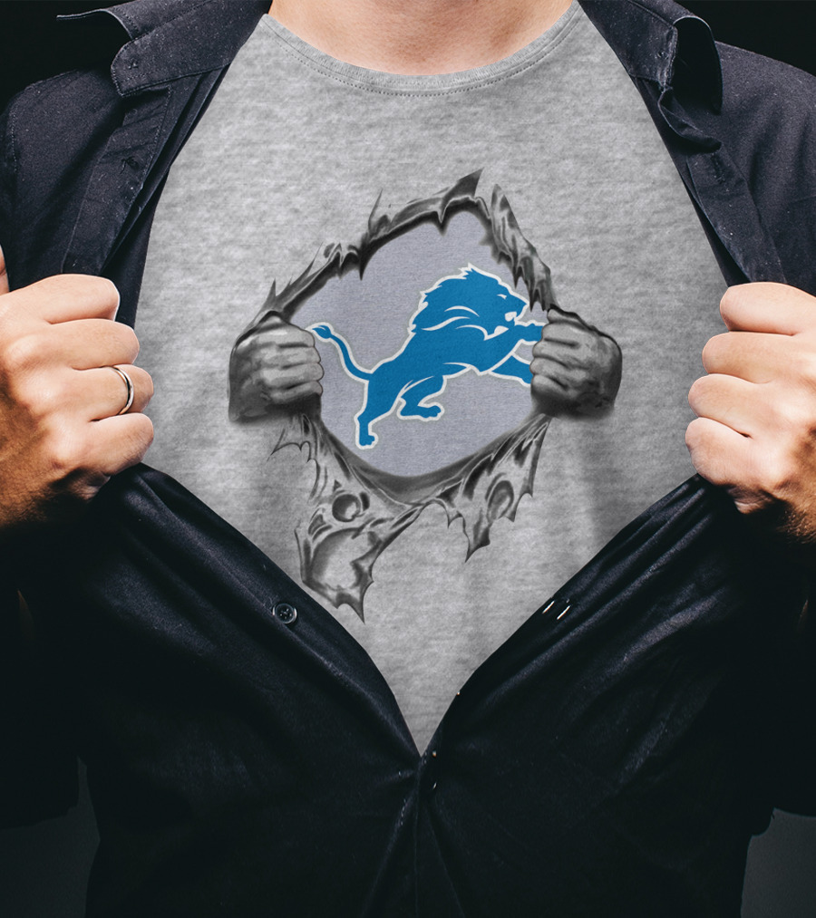 Detroit Lions Logo Ripped Reveal T-Shirt