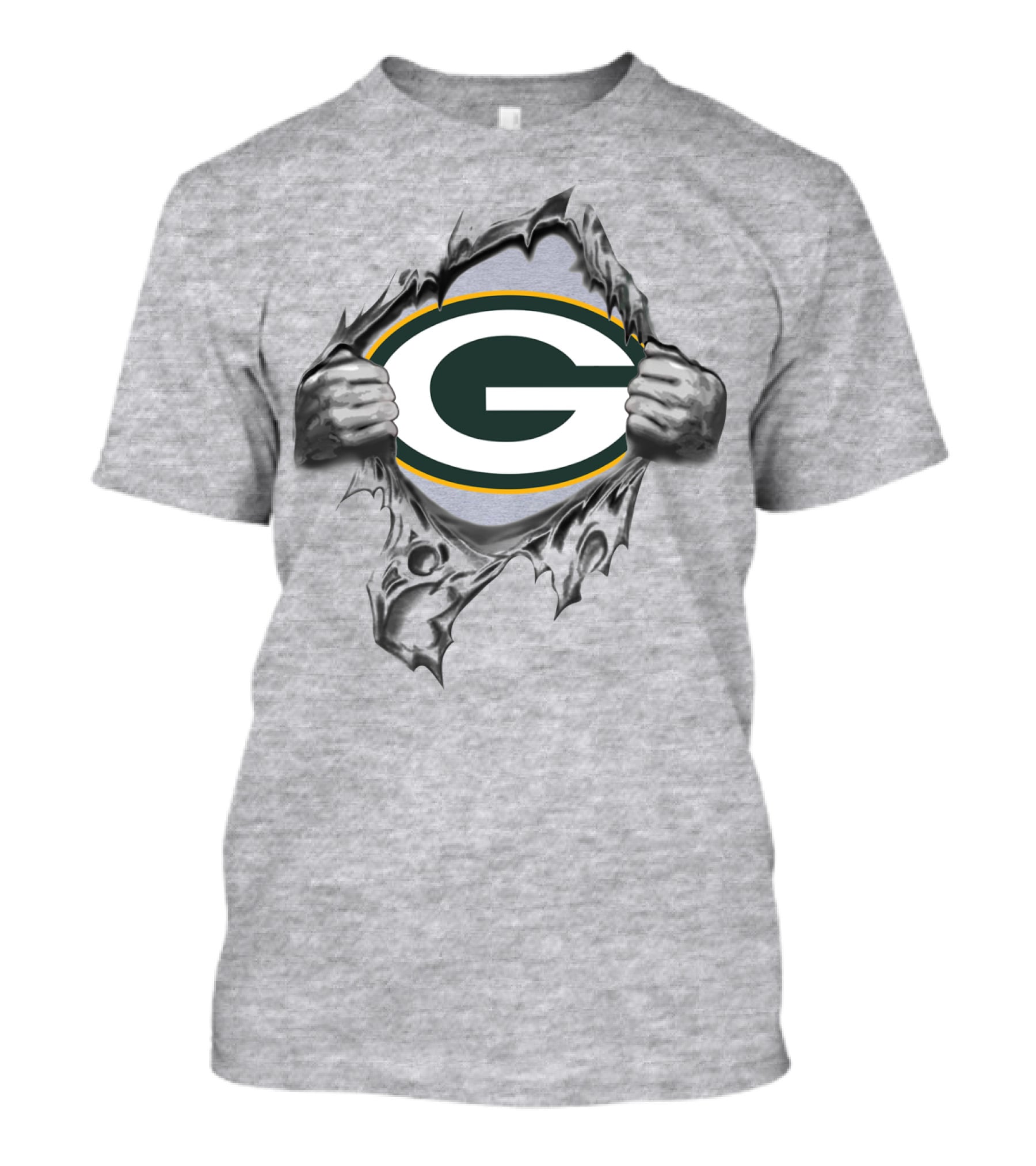 Green Bay Packers G Logo Ripping Through T-Shirt