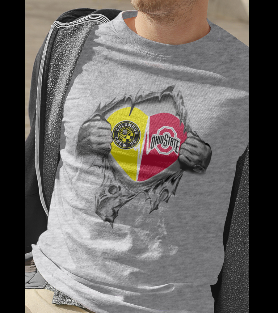 Columbus Crew Sc Ohio State Buckeyes Heart Symbol T-Shirt