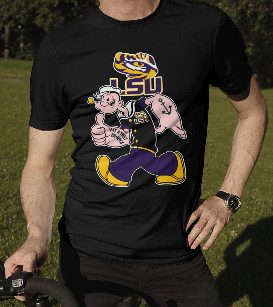 Lsu Tigers My Story Begins Popeye Character Anchors T-Shirt