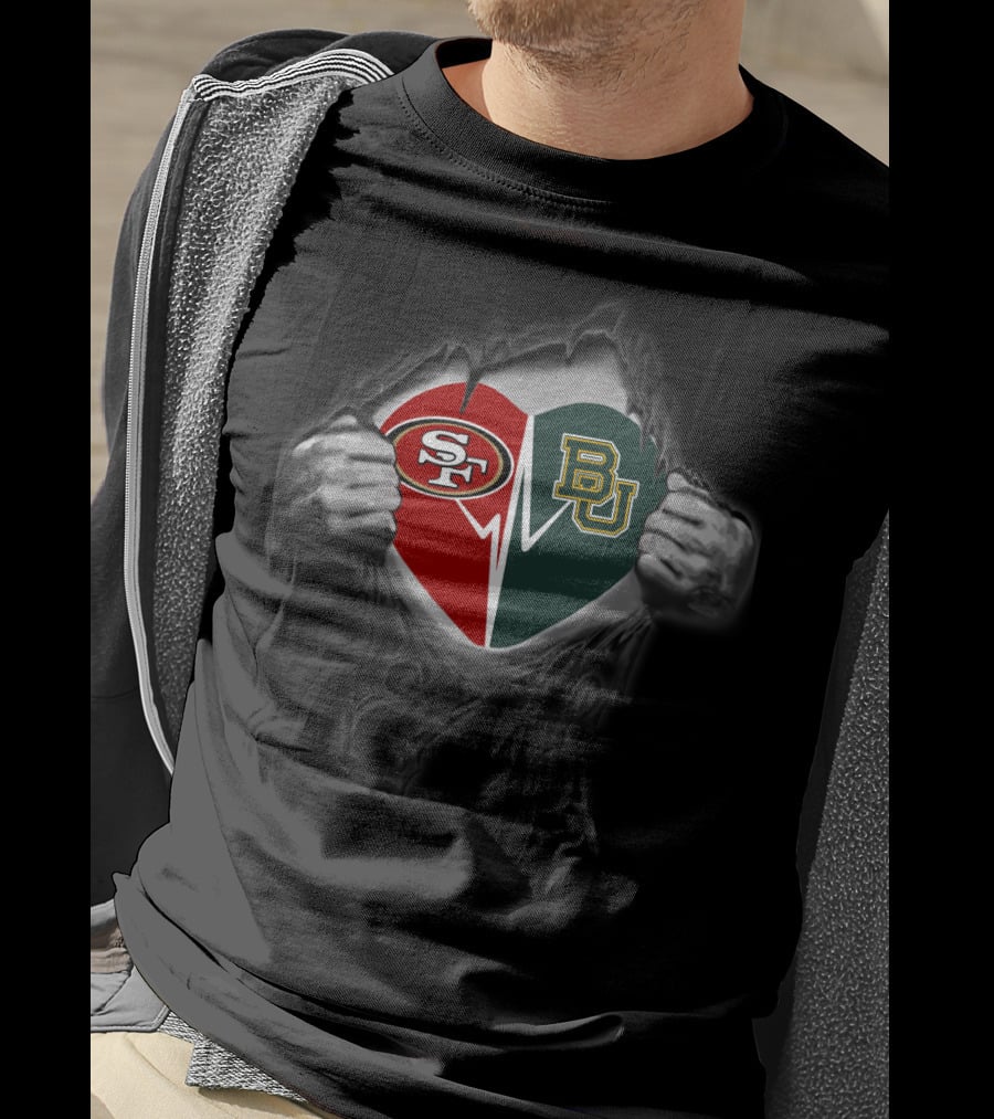 Baylor Bears San Francisco 49ers Heart T-Shirt