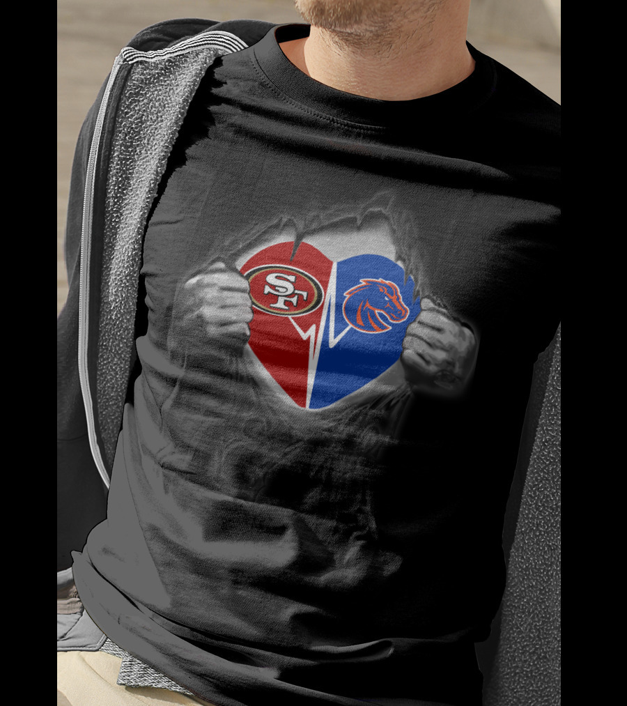Boise State Broncos San Francisco 49ers Heart T-Shirt