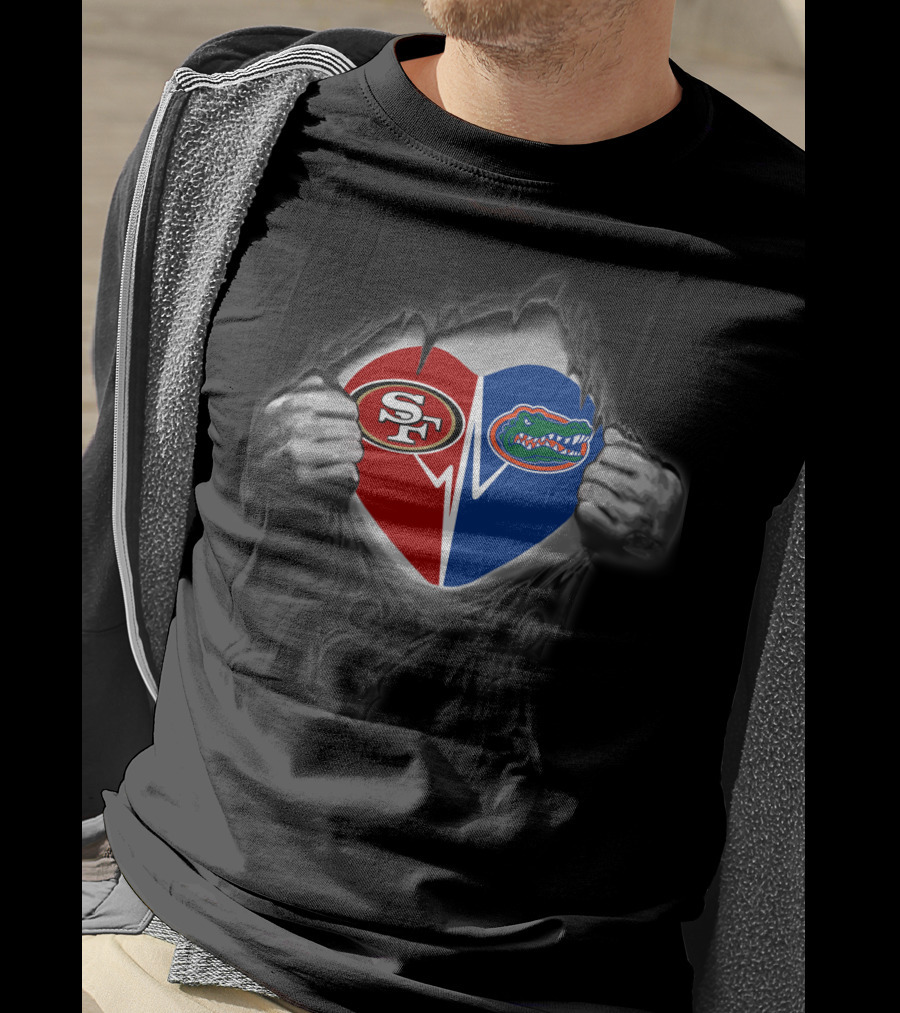 Florida Gators 49ers Heart Team Spirit Logos Reveal T-Shirt