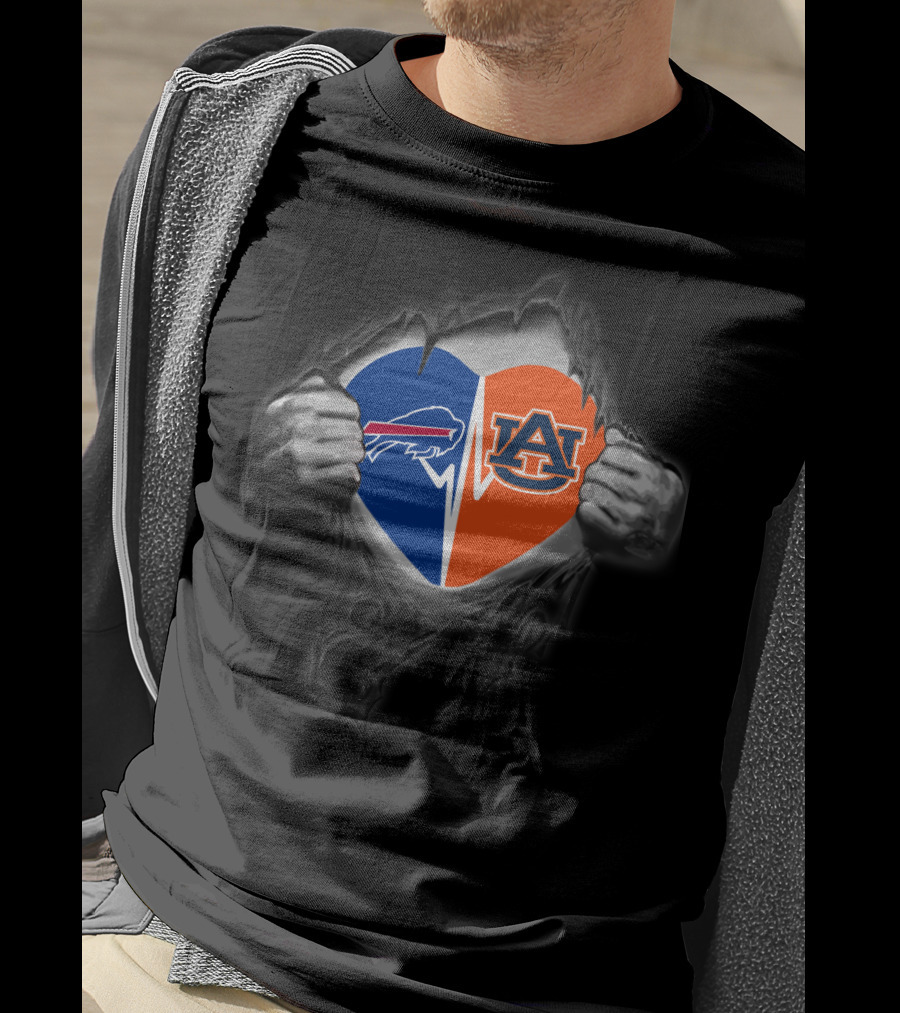 Buffalo Bills Auburn Tigers Heart Fusion T-Shirt