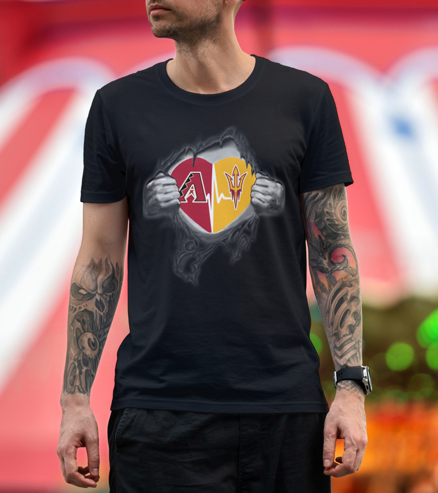 Diamondbacks Arizona State Sun Devils Heartbeat Fusion T-Shirt