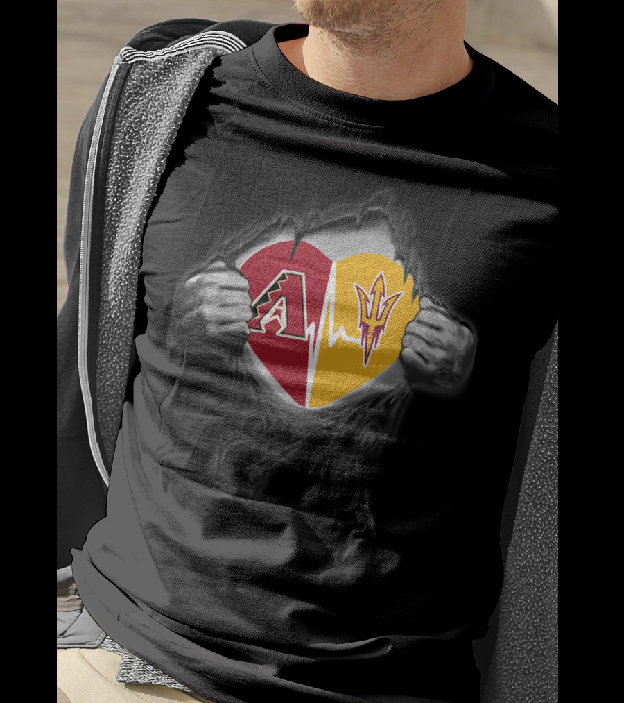 Diamondbacks Arizona State Sun Devils Heartbeat Fusion T-Shirt