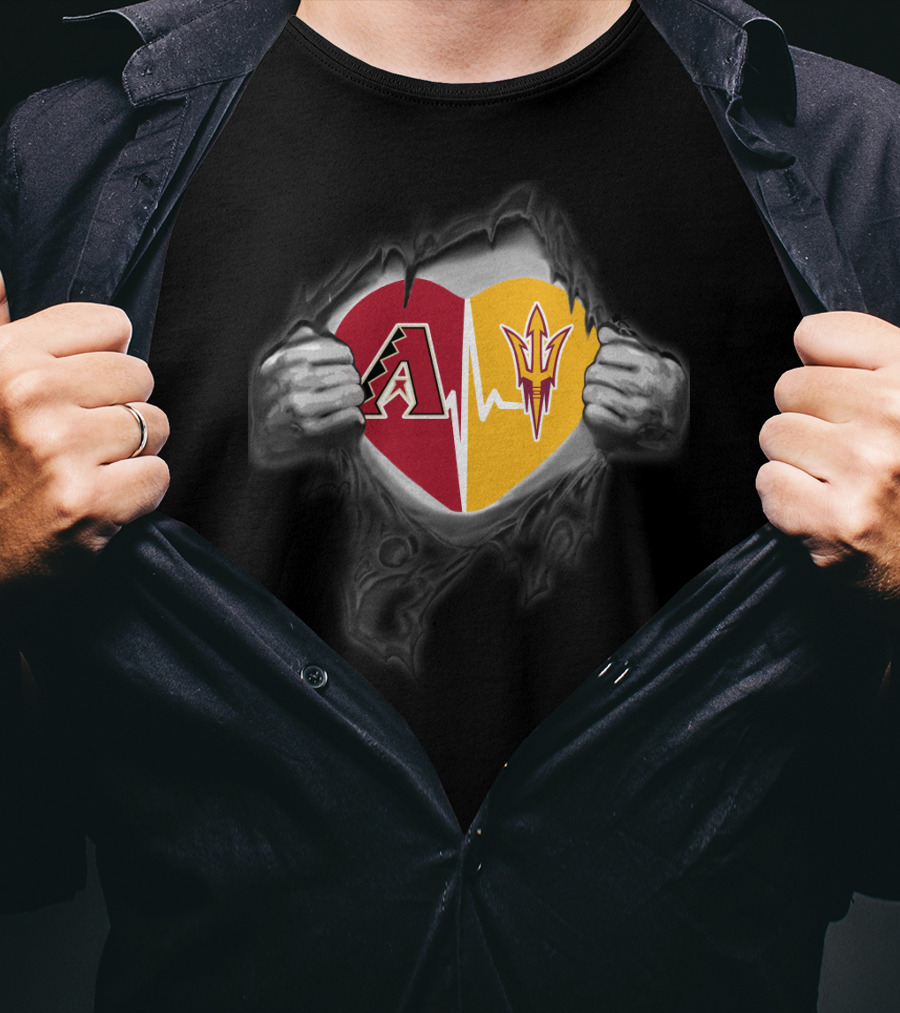 Diamondbacks Arizona State Sun Devils Heartbeat Fusion T-Shirt