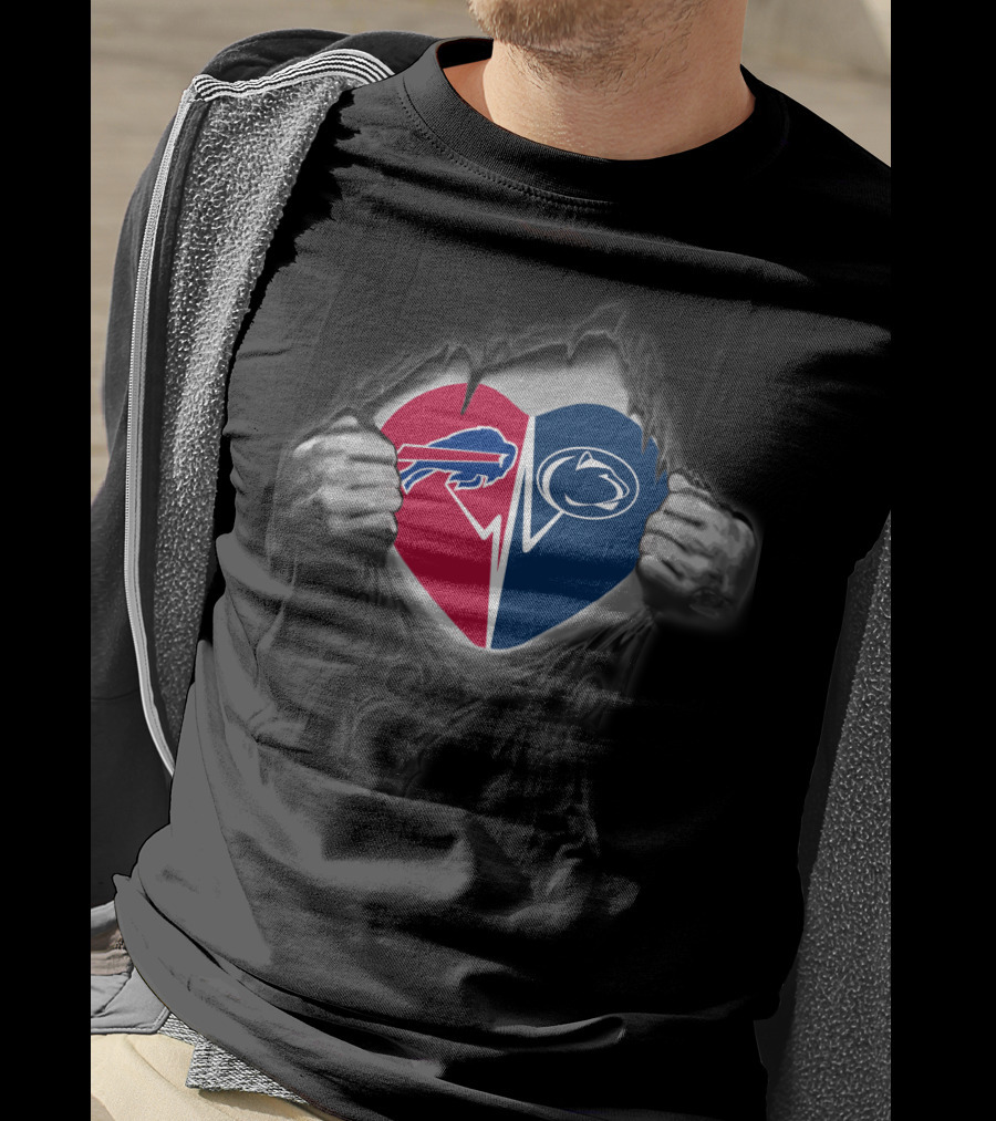 Buffalo Bills And Penn State Nittany Lions Heart T-Shirt