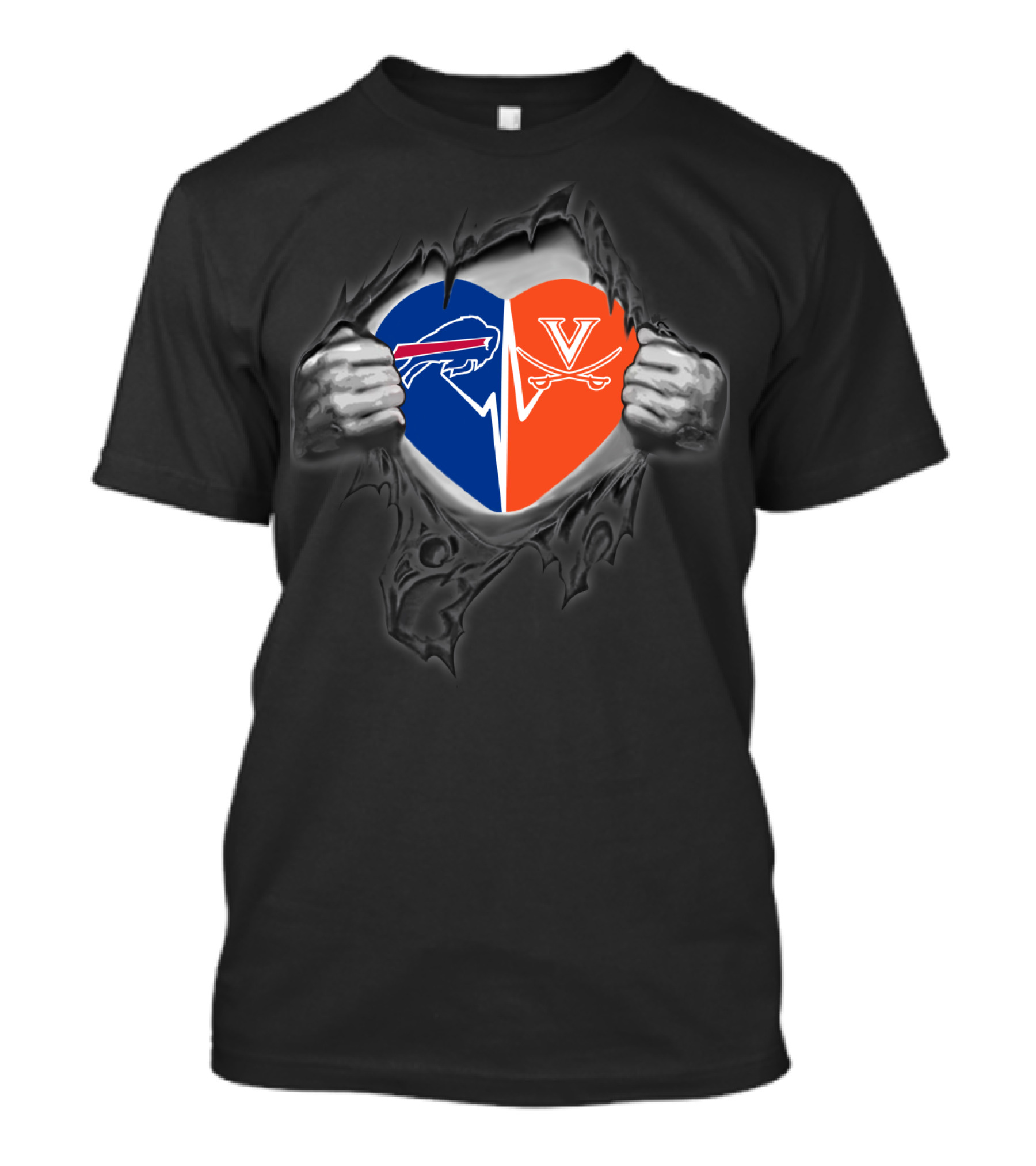 Buffalo Bills Virginia Cavaliers Heart T-Shirt
