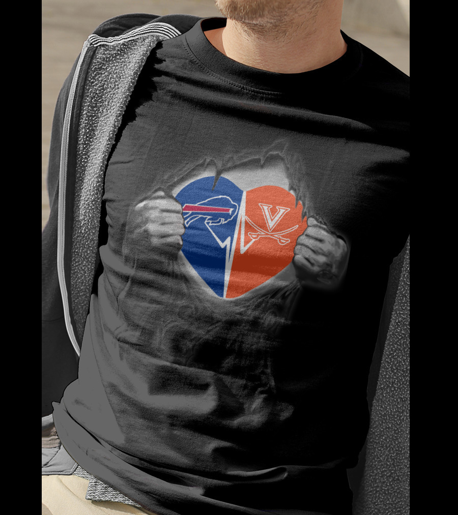 Buffalo Bills Virginia Cavaliers Heart T-Shirt