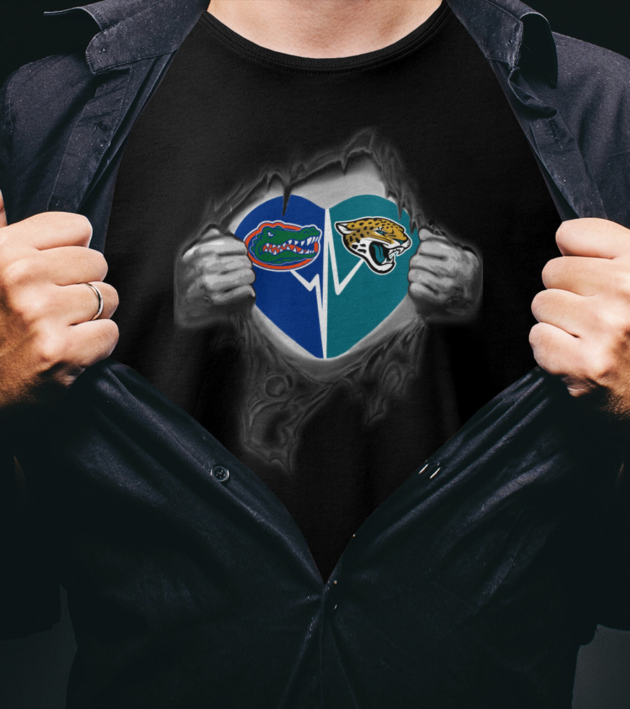 Gators Jaguars Heart T-Shirt