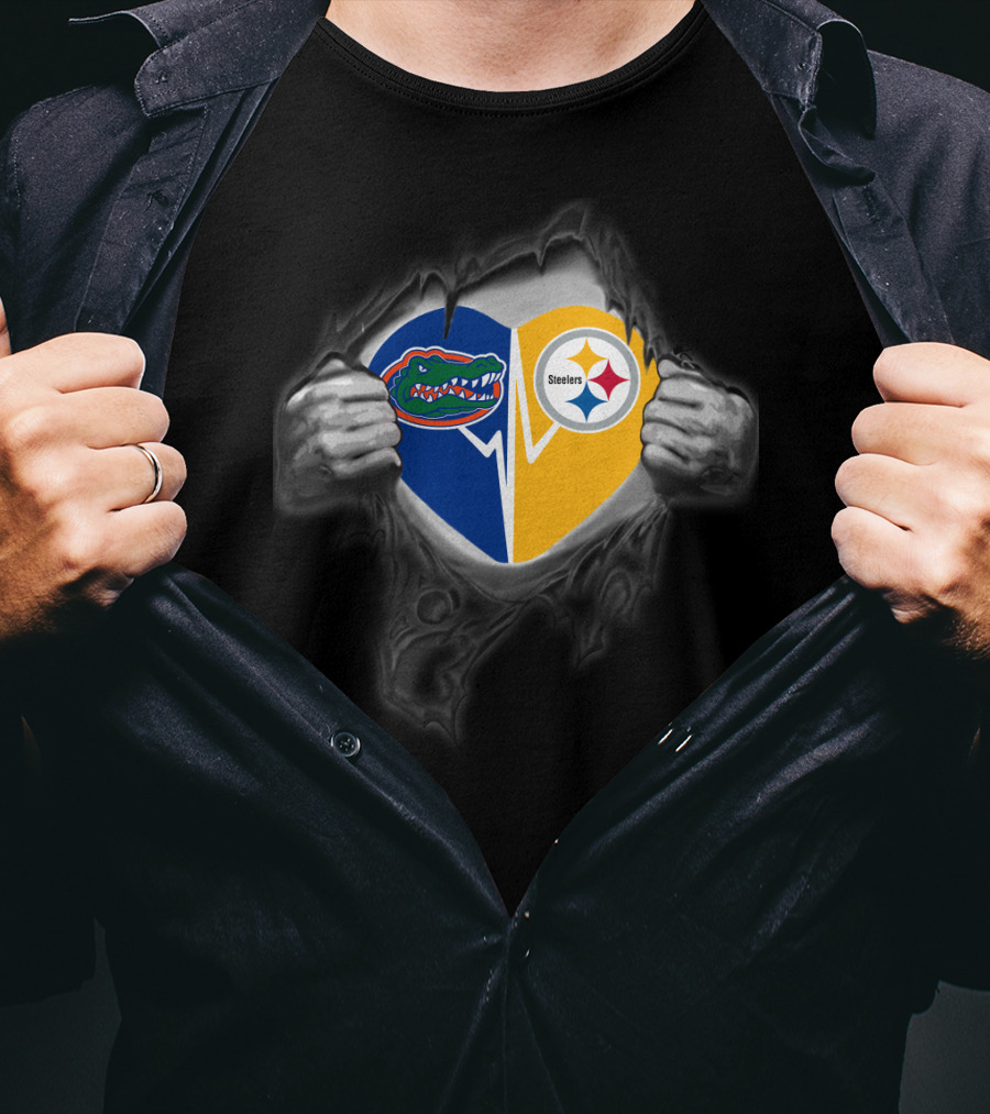 Steelers Gators Heart T-Shirt
