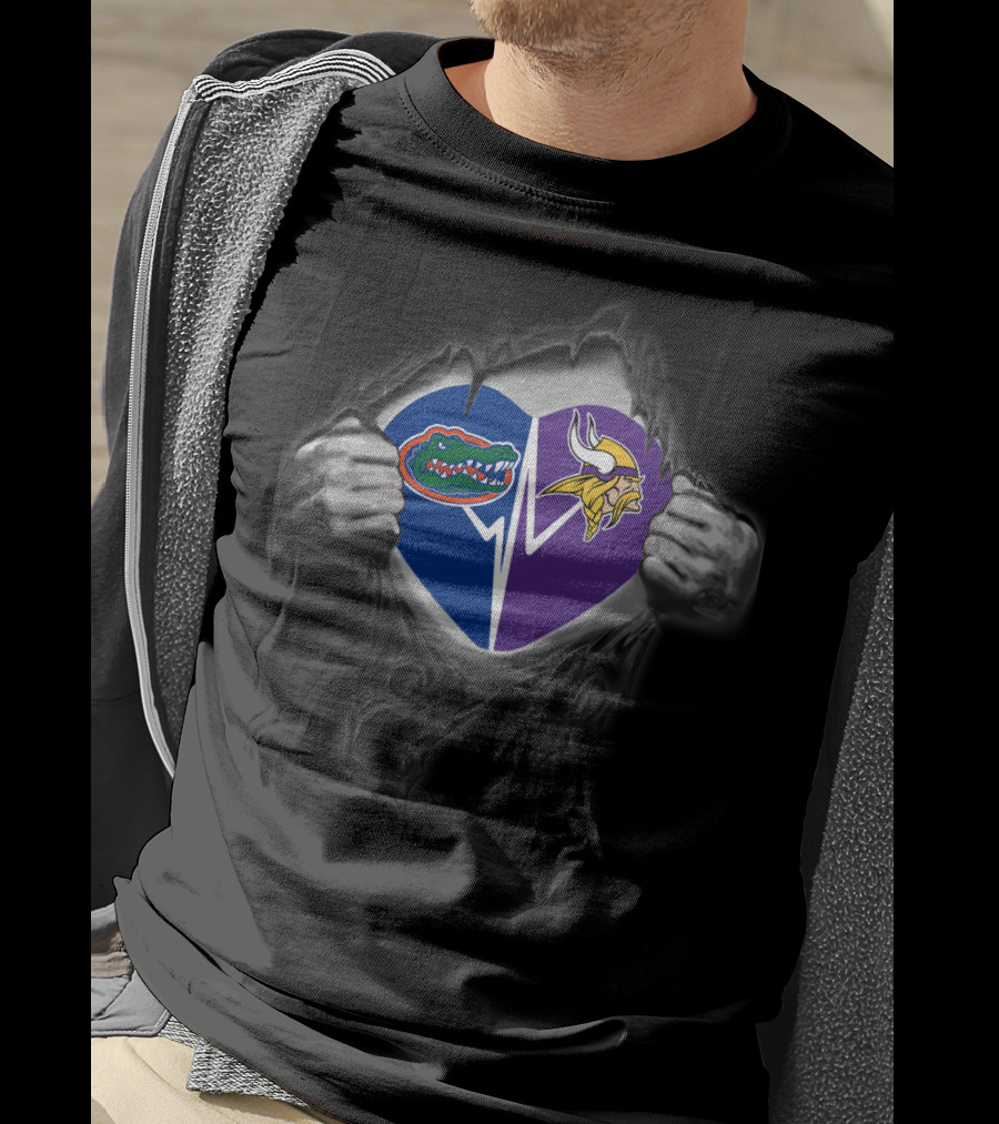 Minnesota Vikings Florida Gators Torn Heart T-Shirt