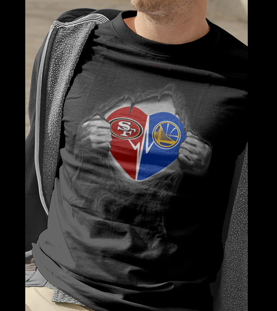 Heart Of San Francisco 49ers Warriors Fan Love T-Shirt