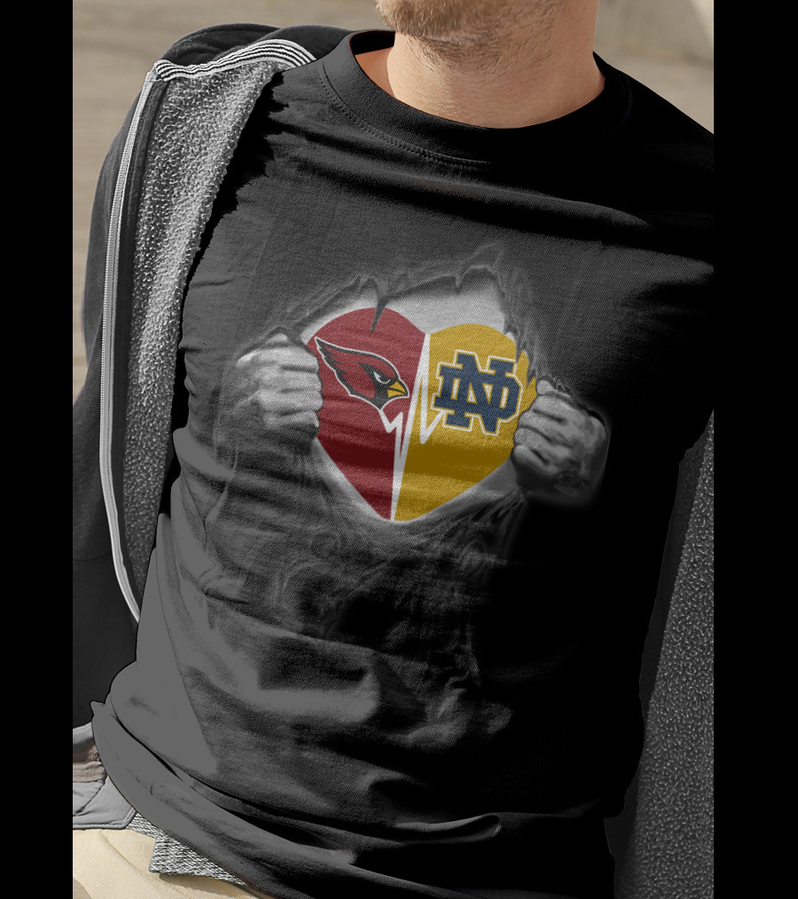 Cardinals Notre Dame Heart Logo Fusion T-Shirt