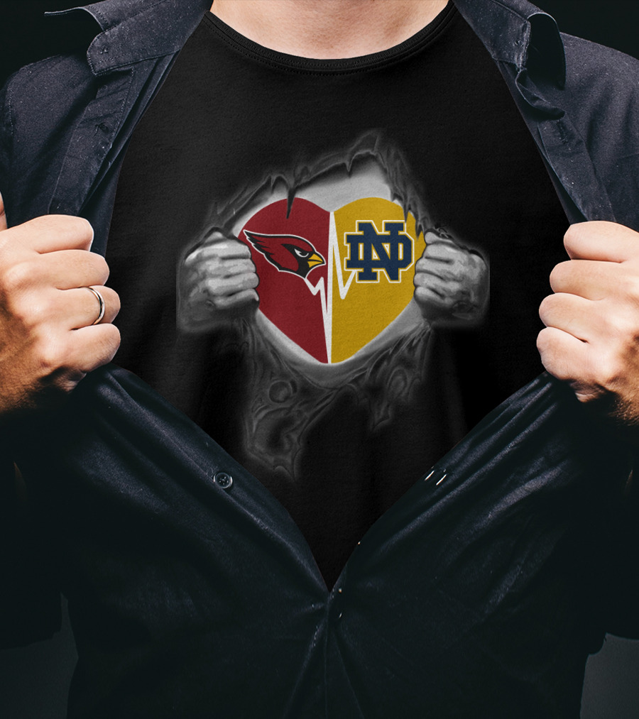 Cardinals Notre Dame Heart Logo Fusion T-Shirt