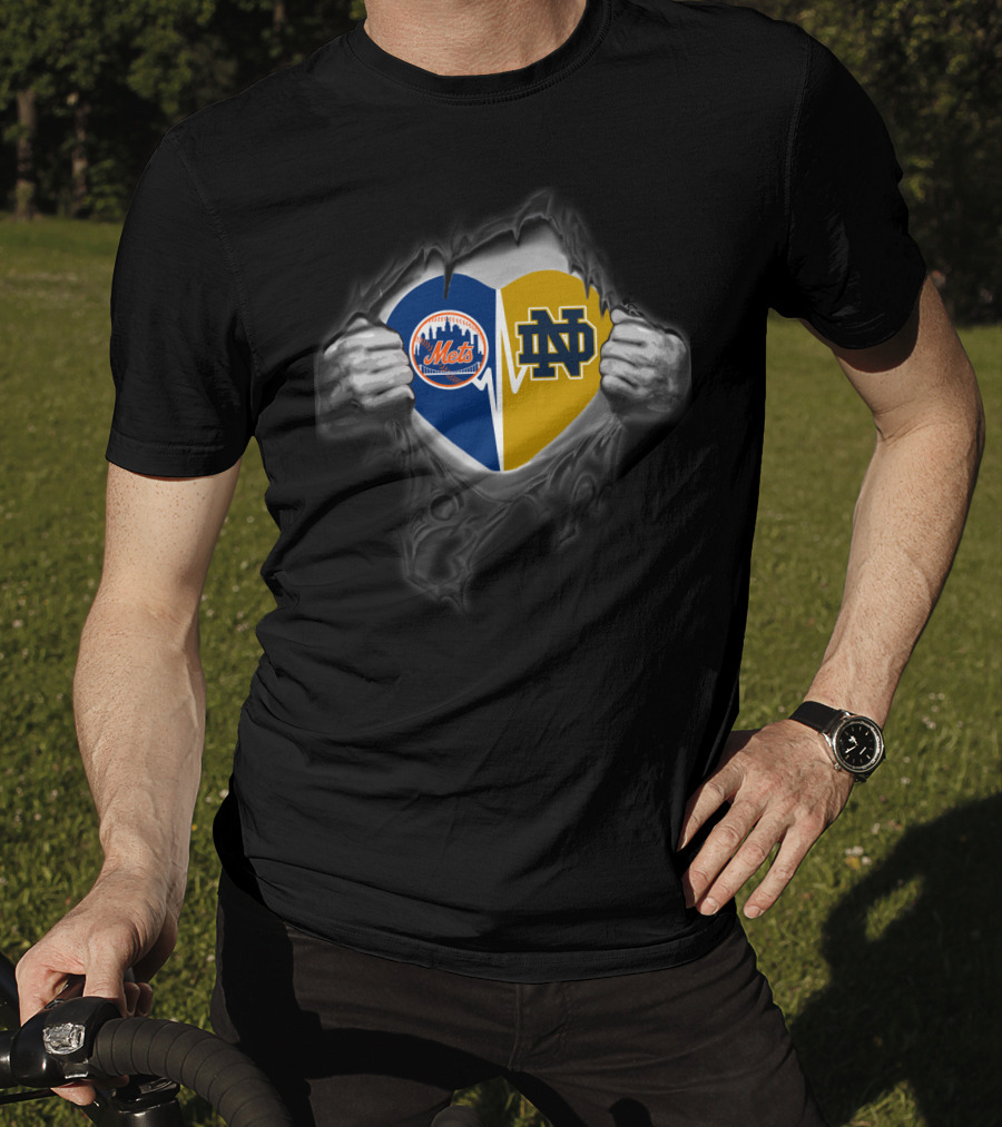 Mets Notre Dame Heart Symbol Collaboration T-Shirt
