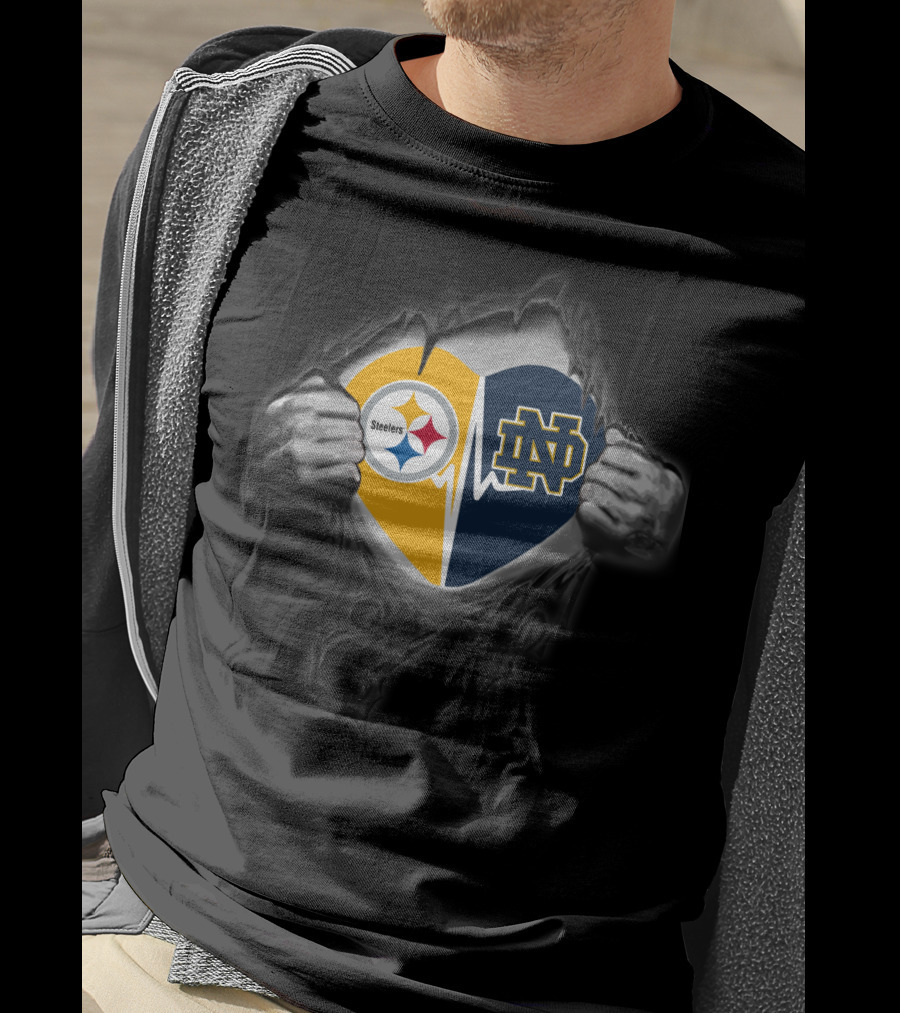 Steelers Notre Dame Heart Logo Combo T-Shirt