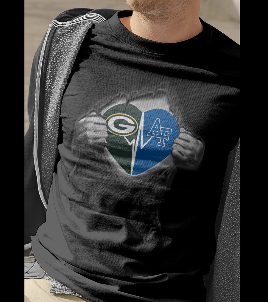 Packers Nfl Green Bay Air Force Falcons Heart T-Shirt