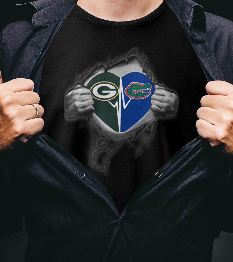 Packers Florida Gators Heartbeat Fusion T-Shirt