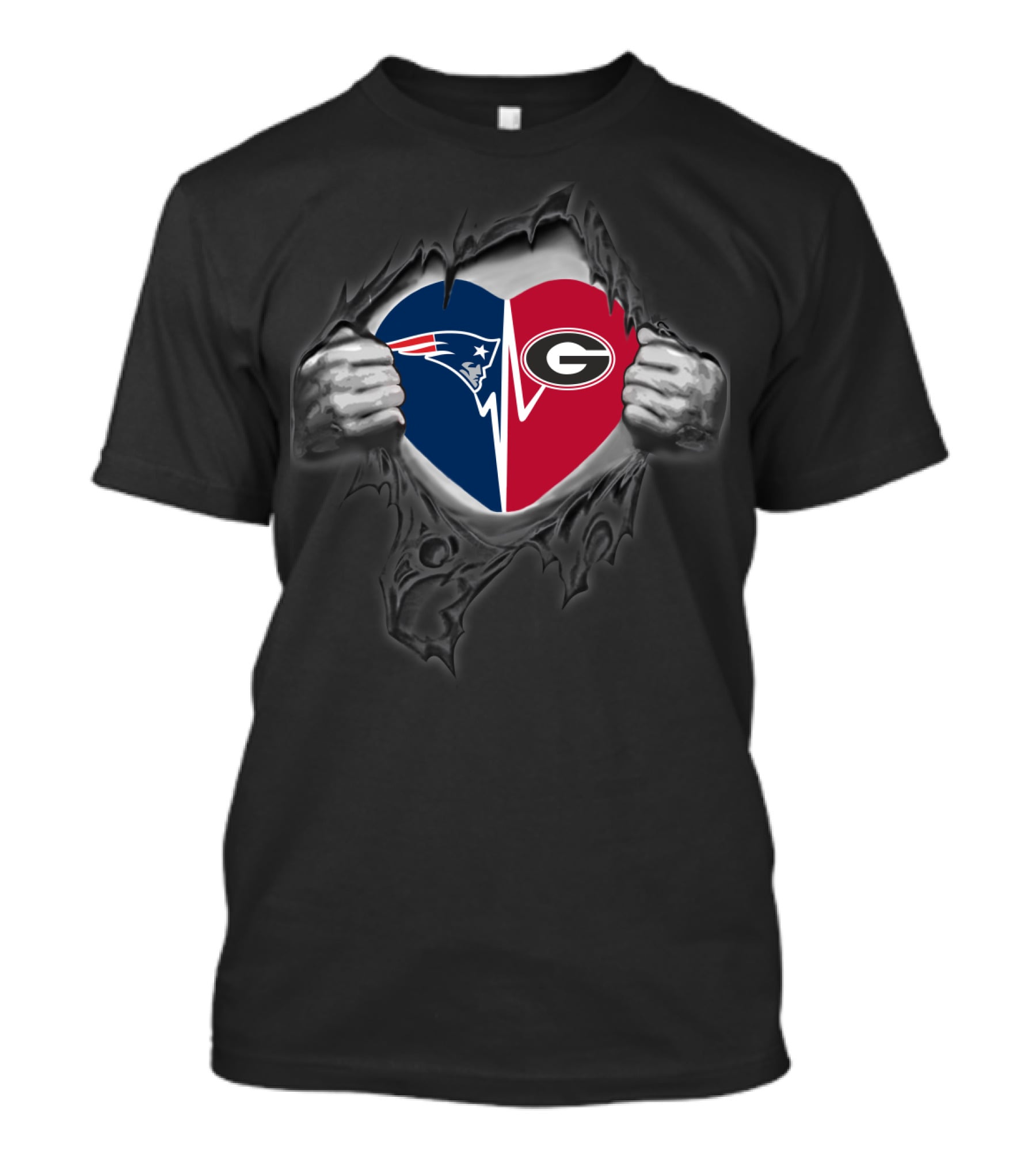 Patriots Georgia Bulldogs Heart T-Shirt