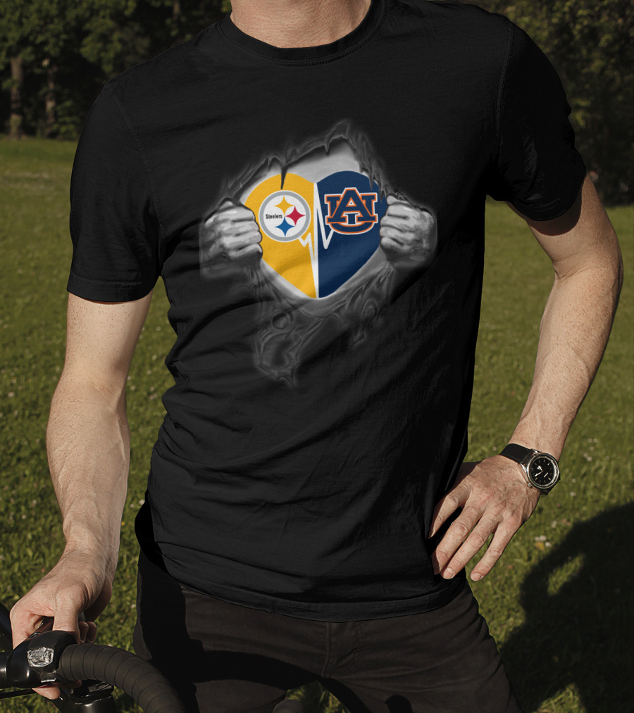 Steelers Auburn Heart Logo Fusion T-Shirt