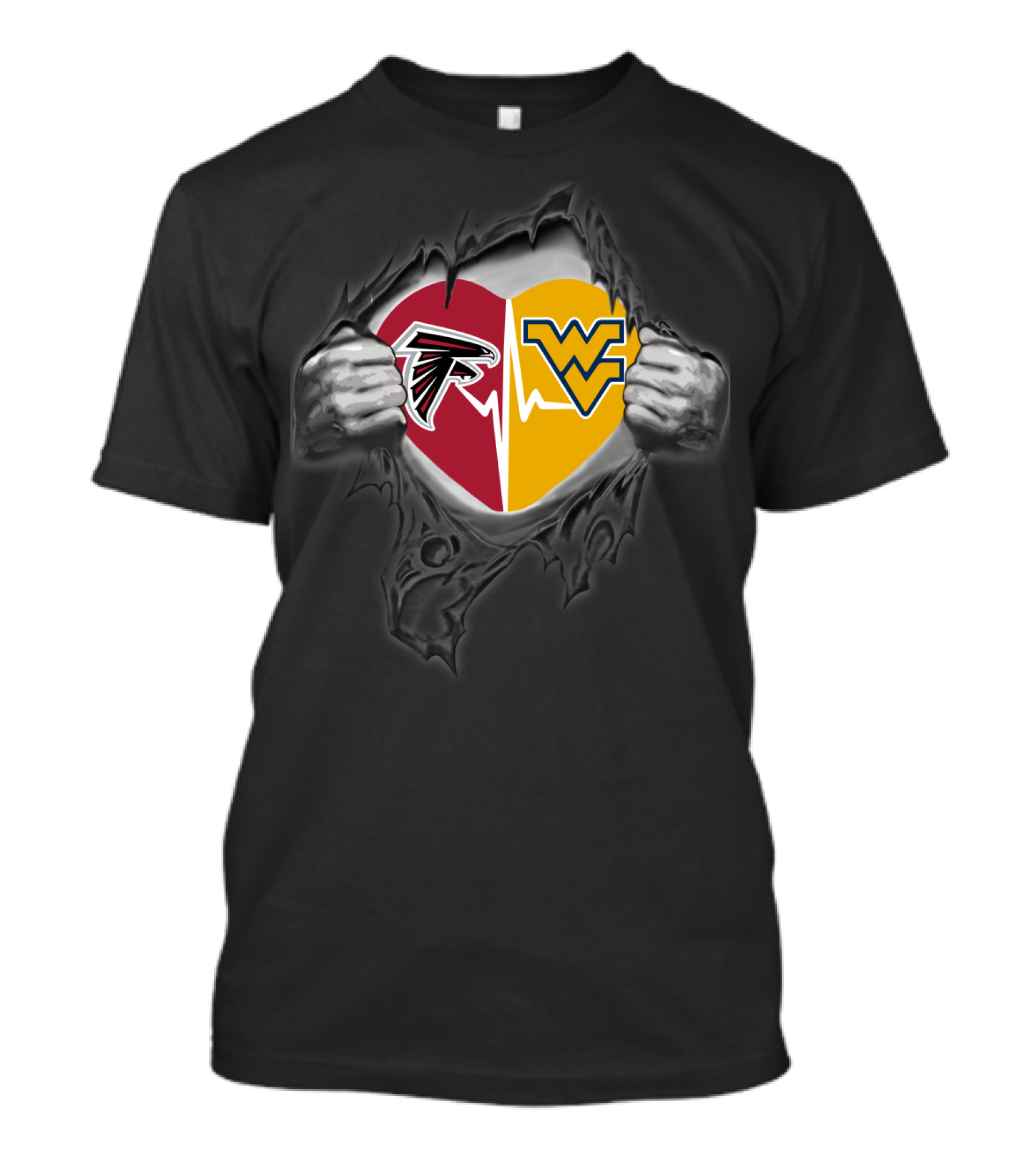 Falcons Heartbeat West Virginia Mountaineers Fan Merchandise T-Shirt