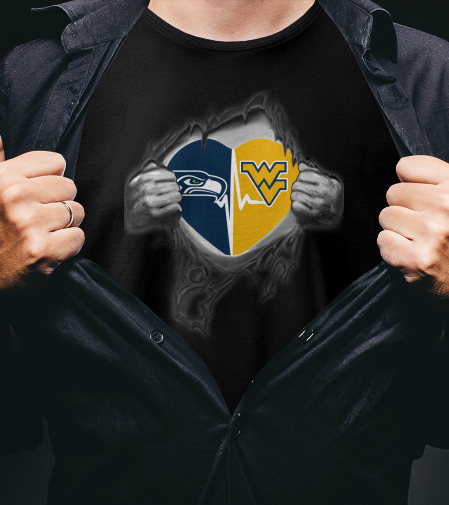 Seahawks Wvu Heart T-Shirt
