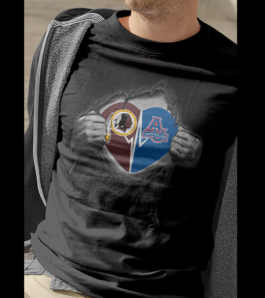 Redskins American Eagles Heart Emblem Combination T-Shirt