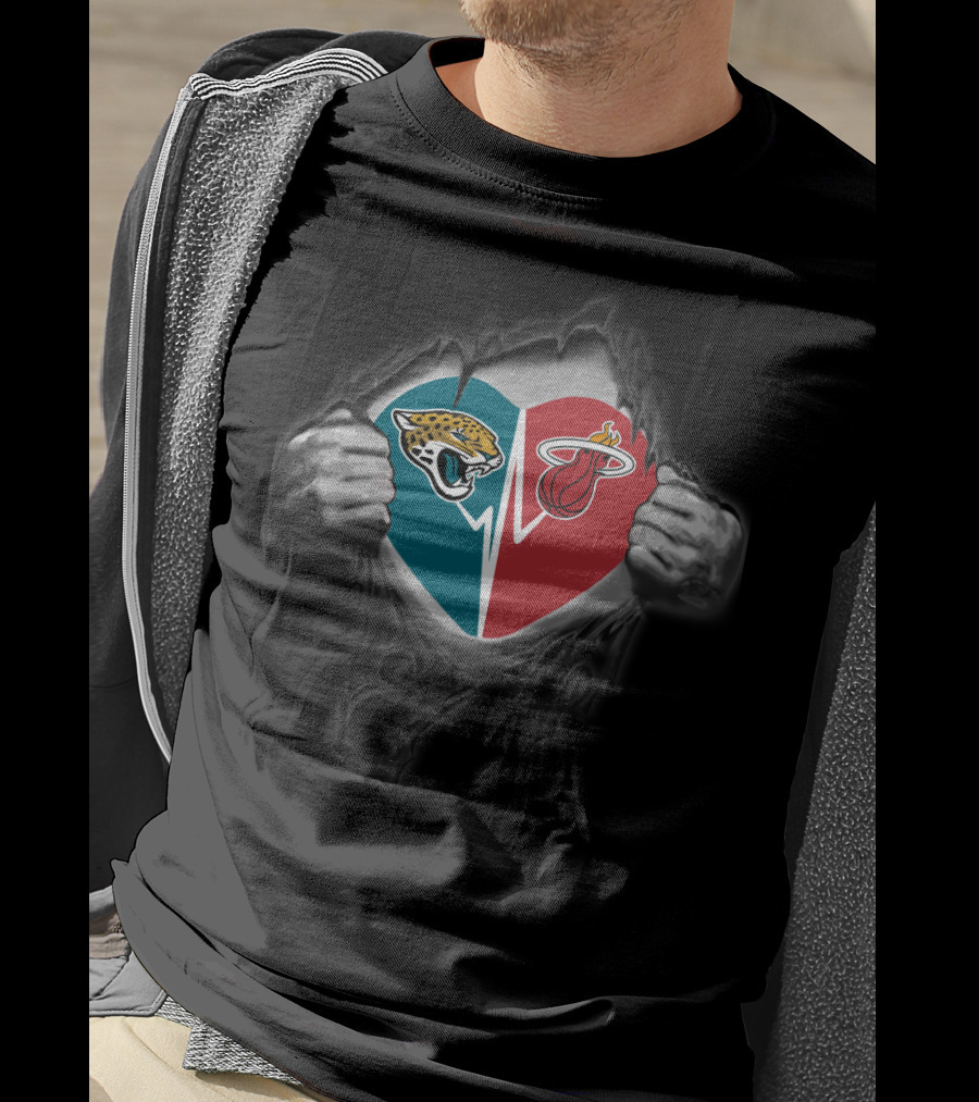 Jaguars Miami Heat Heart T-Shirt