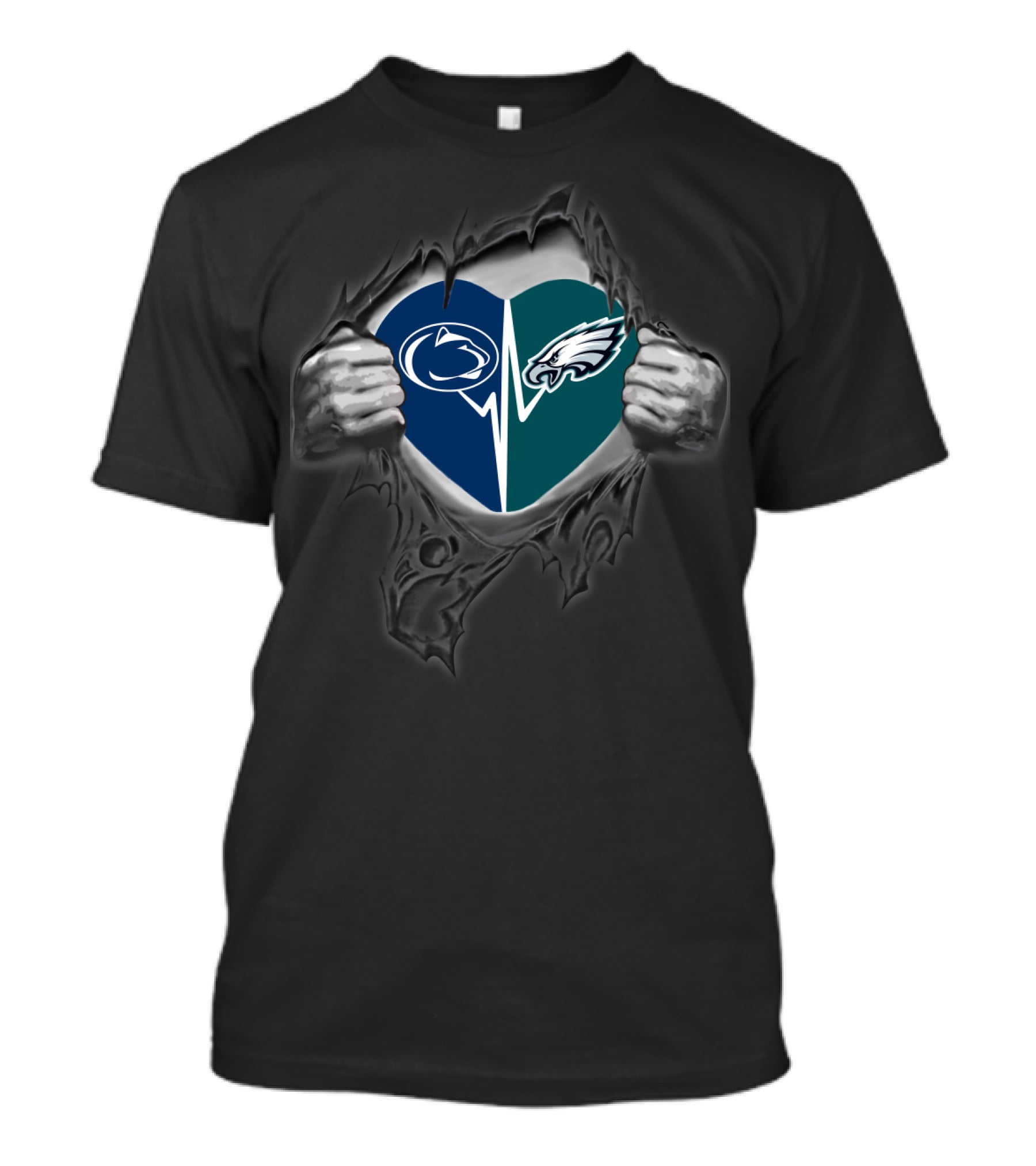 Philadelphia Eagles Heart Penn State Nittany Lions Football Fan T-Shirt