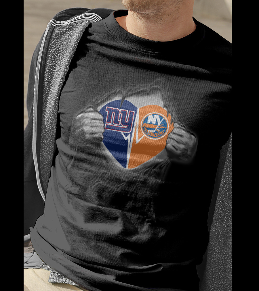 Ny Giants Ny Islanders Heart Pullover Fan T-Shirt
