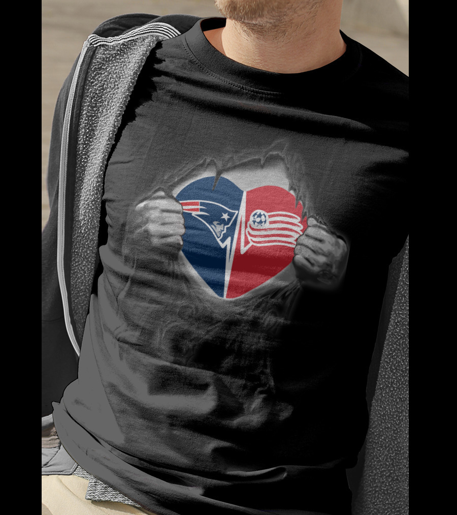 Patriots Revolution Heart Emblem With Torn T-Shirt