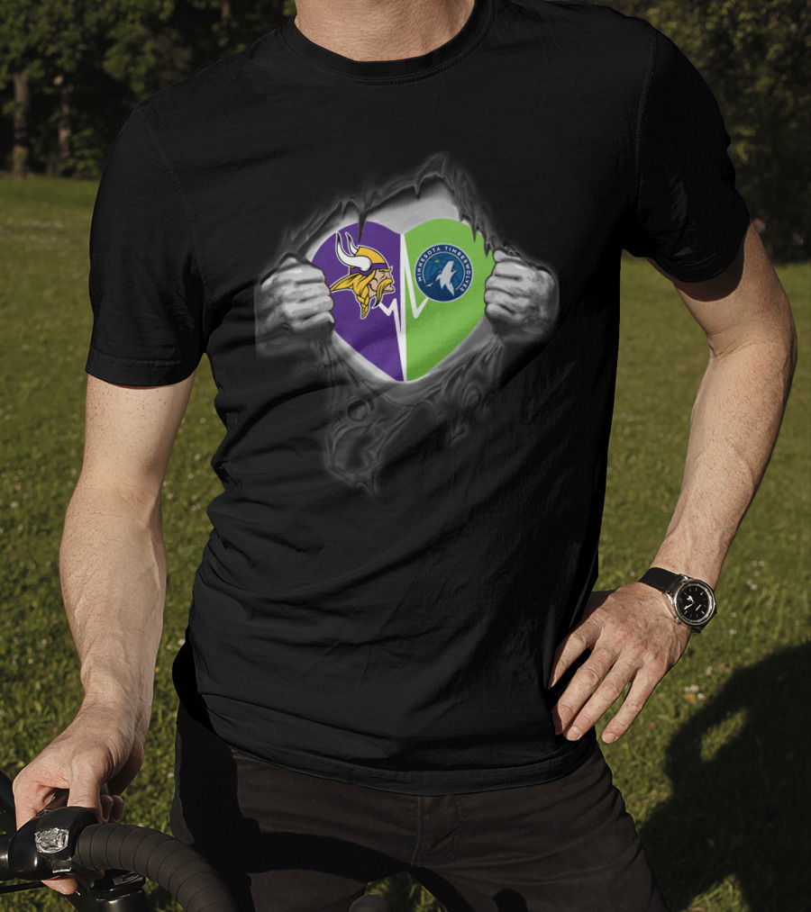 Minnesota Vikings Minnesota Timberwolves Heart T-Shirt