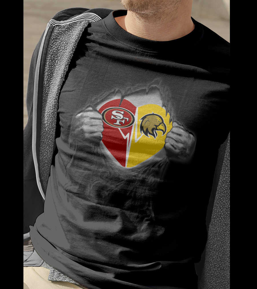 San Francisco 49ers Golden Eagles Heart T-Shirt