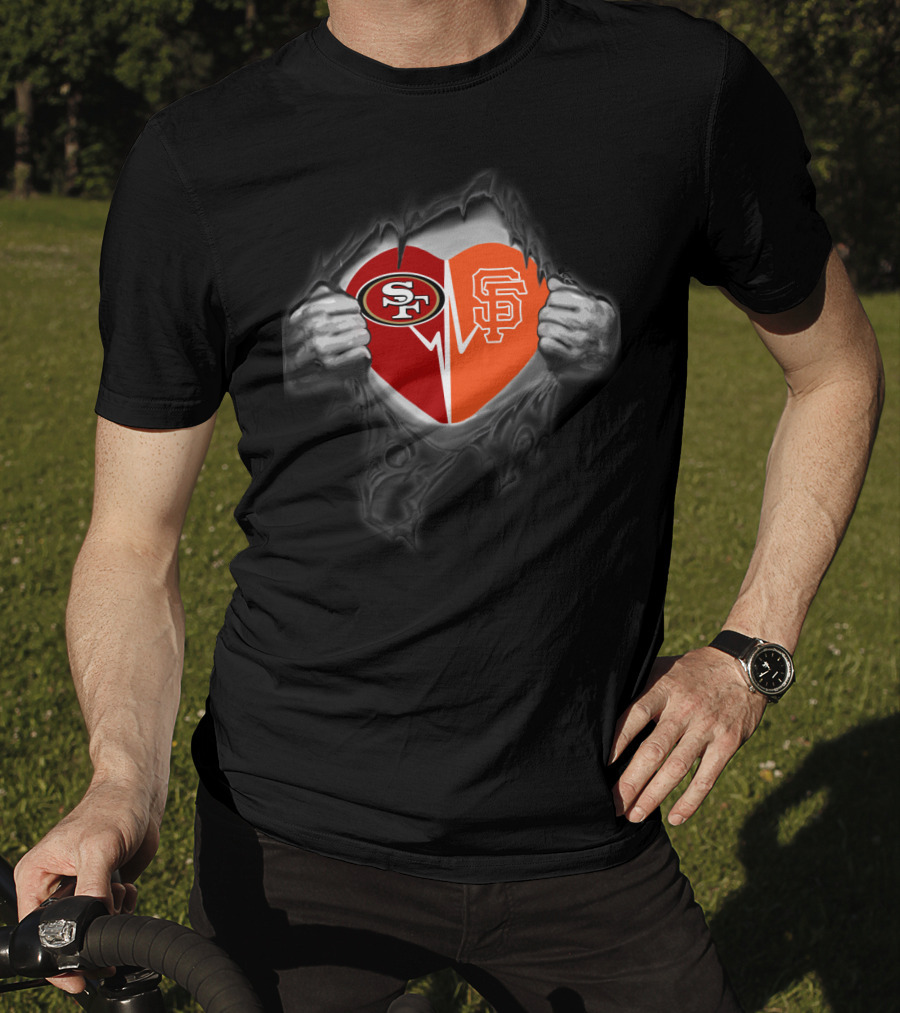 Heart Of 49ers San Francisco Giants Fan Loyalty T-Shirt