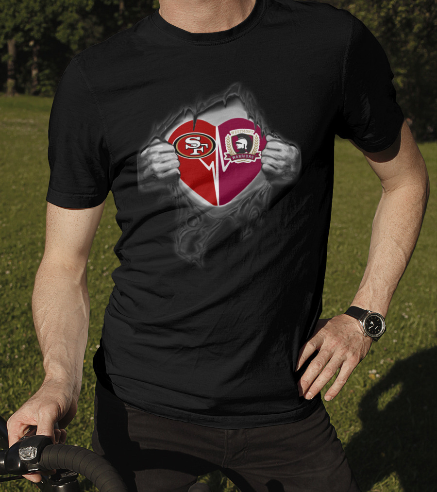 Heart Reveals 49ers Westmont Warriors Football Pride T-Shirt