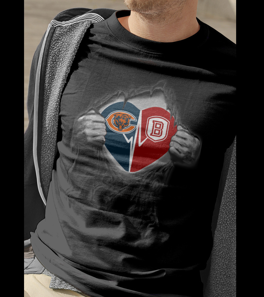 Chicago Bears Bradley Braves Heart Rip T-Shirt