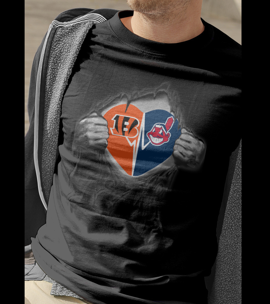 Bengals Chiefs Logo Heart T-Shirt