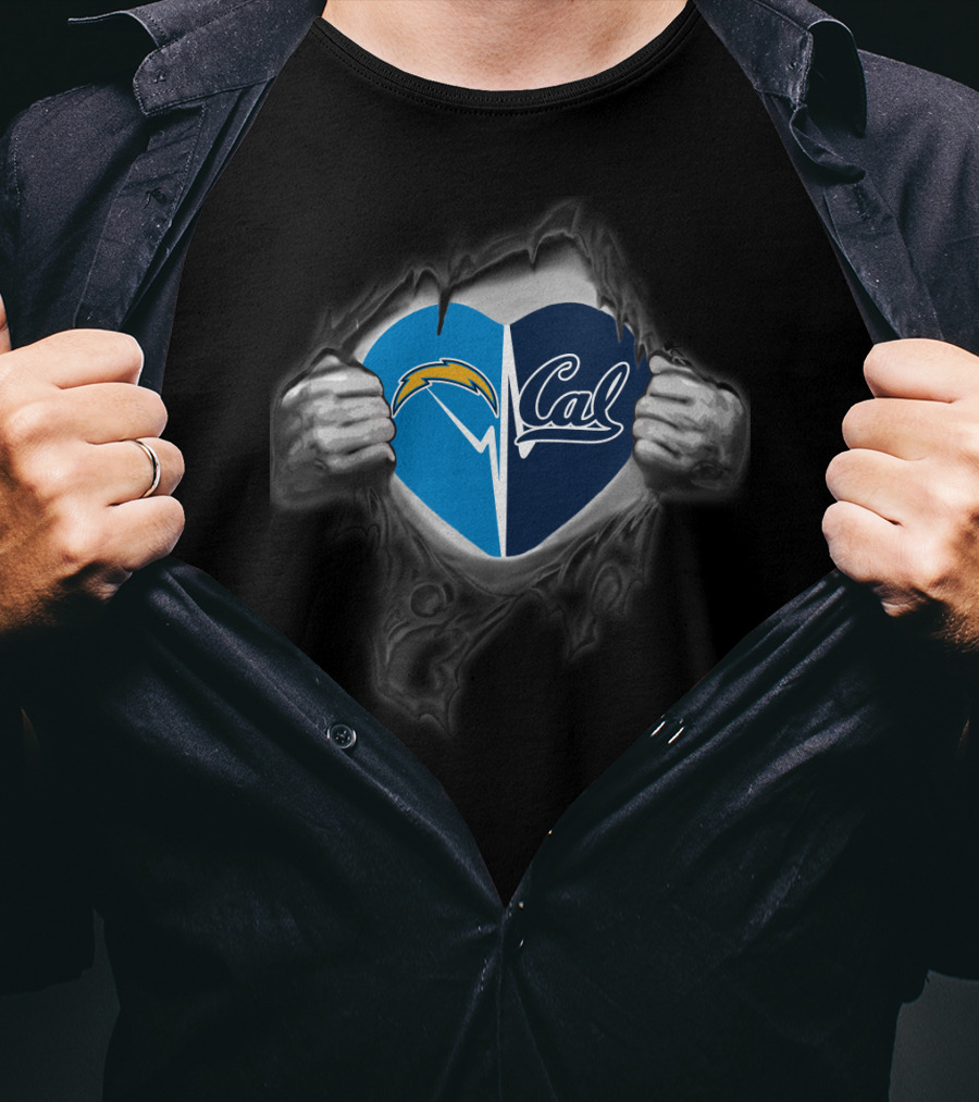 Chargers Cal Bears Heart T-Shirt