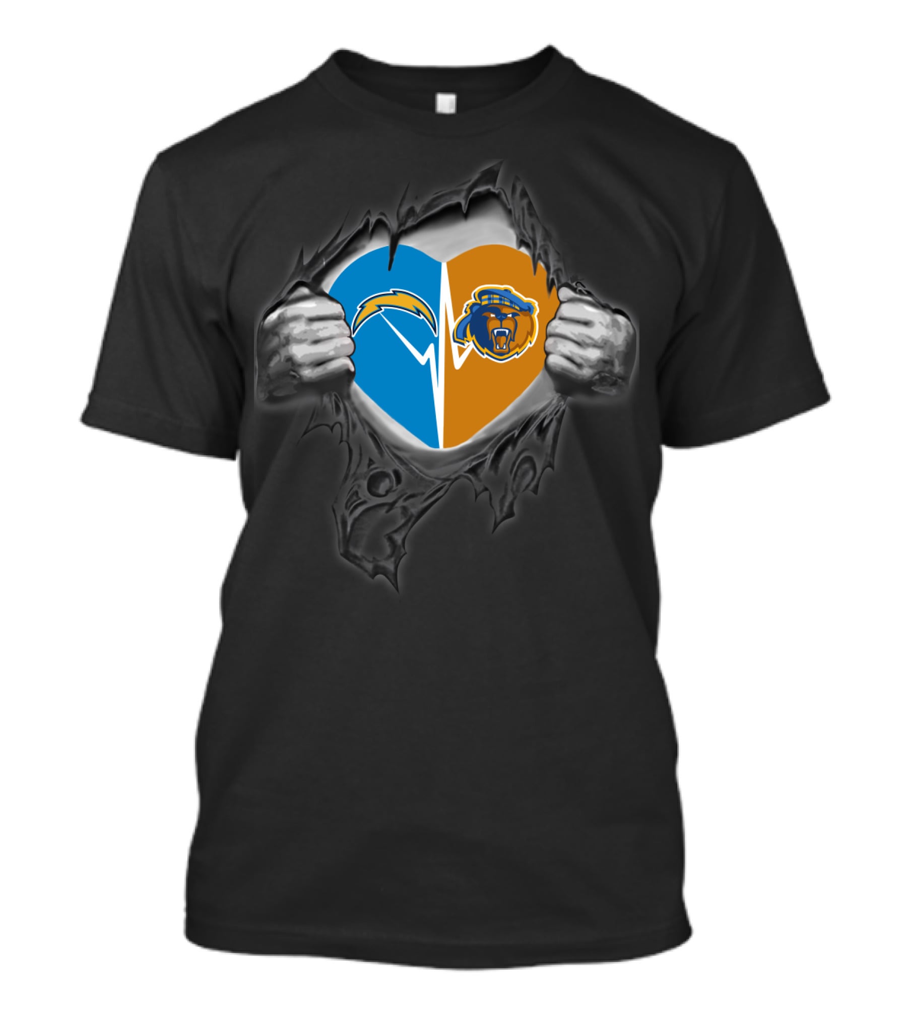 Chargers Logo Uc Riverside Highlanders Heart T-Shirt