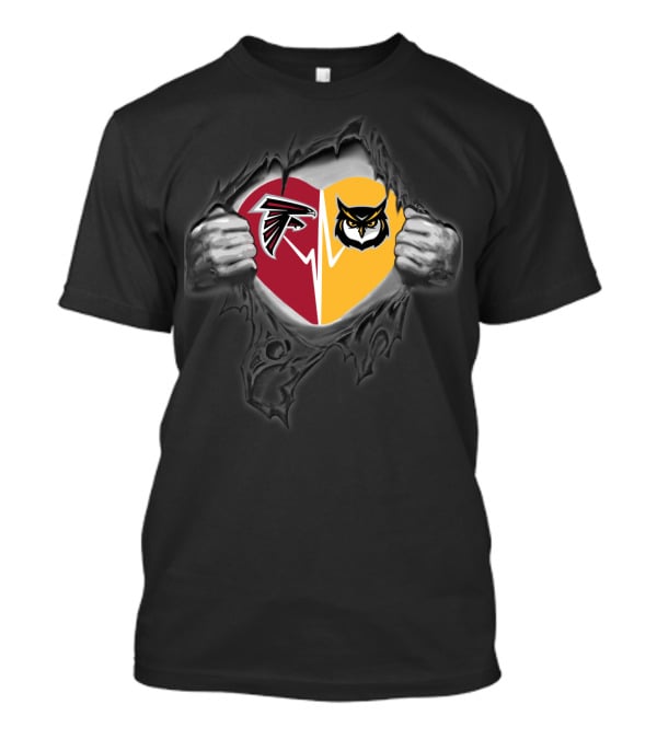 Falcons Kennesaw St Owls Heart T-Shirt