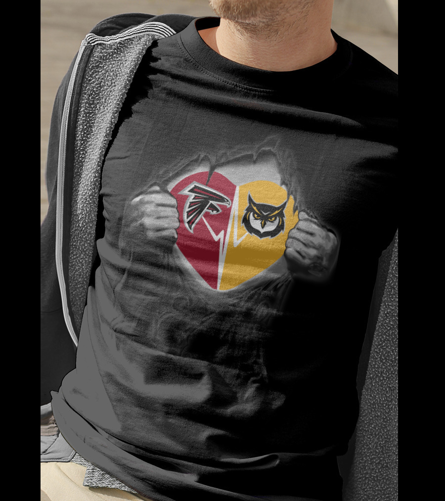 Falcons Kennesaw St Owls Heart T-Shirt